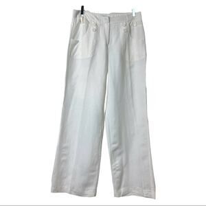 Atelier Women's Wide Leg High Waist High Rise Sailor Pants Trousers White Sz 12